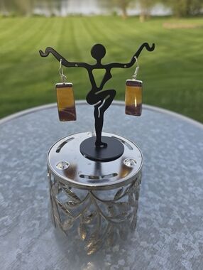 Mookaite Gemstone Earrings In 925 Sterling Silver (2")